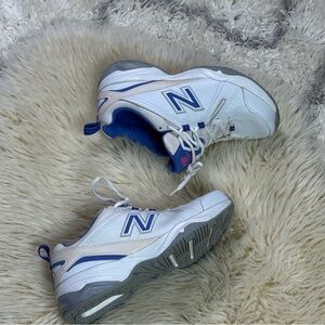 New Balance 608 White and Blue Men's Athletic Sneakers